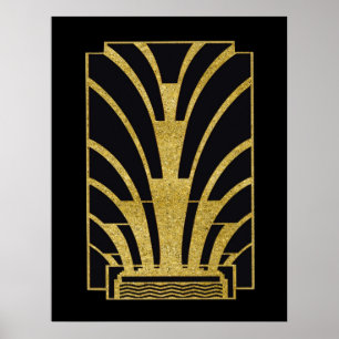 Art Deco Icon in Gold Poster
