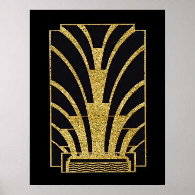 Art Deco Icon in Gold Poster (Vorne)