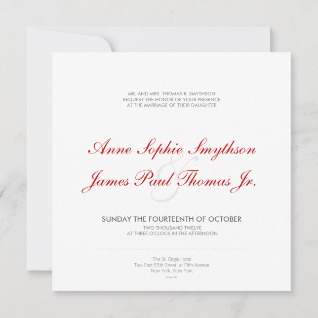 Art Deco II Moderne Einladung zur Hochzeit (Vorderseite)