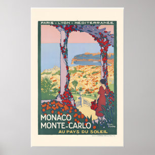 Art Deco im Stil der 1920er Jahre Monaco Monte Car Poster