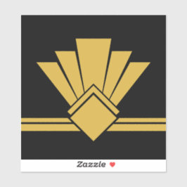 Art Déco Imitate Gold Schwarzer Stift und Tile Til Aufkleber