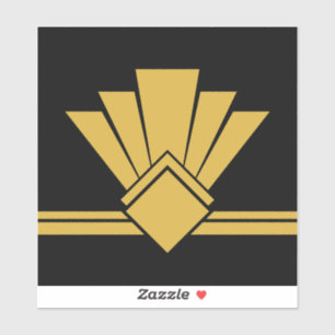 Art Déco Imitate Gold Schwarzer Stift und Tile Til Aufkleber