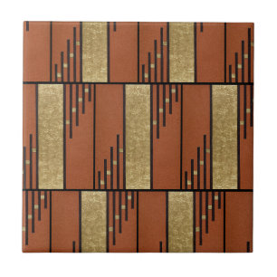Art Deco in Gold und Beige Fliese