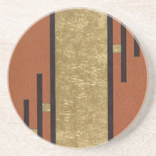 Art Deco in Gold und Beige Getränkeuntersetzer