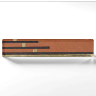 Art Deco in Gold und Beige Namensplakette