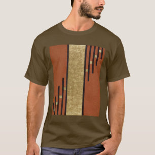 Art Deco in Gold und Beige T-Shirt