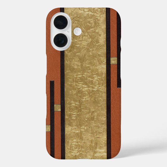 Art Deco in Gold und Tan Case-Mate iPhone Hülle (Rückseite)