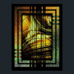 Art Deco in Grün und Gold Poster<br><div class="desc">Art Deko Stil digitales Design in Honiggolden, Grüntönen, goldbraun, und schwarz.</div>