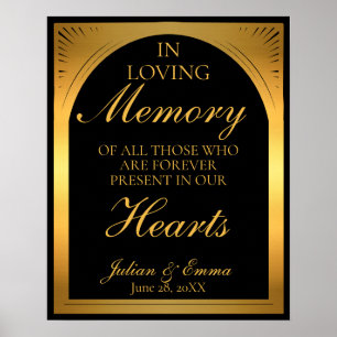 Art Deco In Love Memory Schwarz und Gold Poster