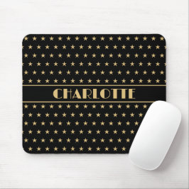 Art Deco Individuelle Name Black Gold Mousepad