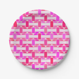 Art Deco Industrial Chic - pink, fuchsia, orchid Pappteller
