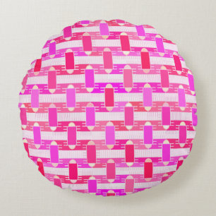 Art Deco Industrial Chic - rosa, fuchsia, orchidee Rundes Kissen