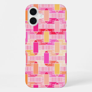 Art Deco Industrial Chic - rosa, pfirsich, gold iPhone 16 Plus Hülle