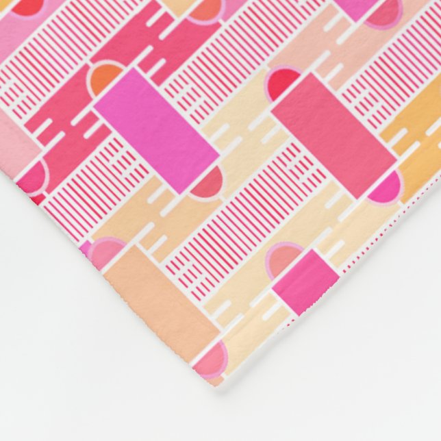 Art Déco Industrial Chic - rosa, pfirsichfarben, g Fleecedecke (Ecke)