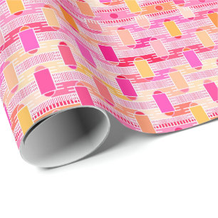 Art Déco Industrial Chic - rosa, pfirsichfarben, g Geschenkpapier