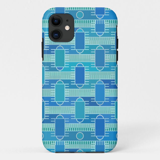 Art Deco Industrial Chic - sanft blau Case-Mate iPhone Hülle (Rückseite)