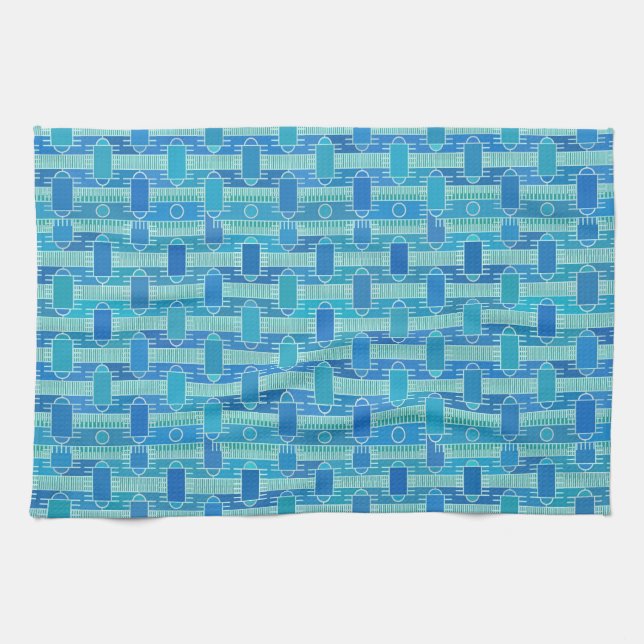 Art Deco Industrial Chic - sanft blau Handtuch (Horizontal)