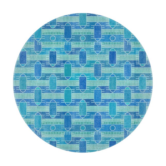 Art Deco Industrial Chic - sanft blau Schneidebrett (Vorderseite)