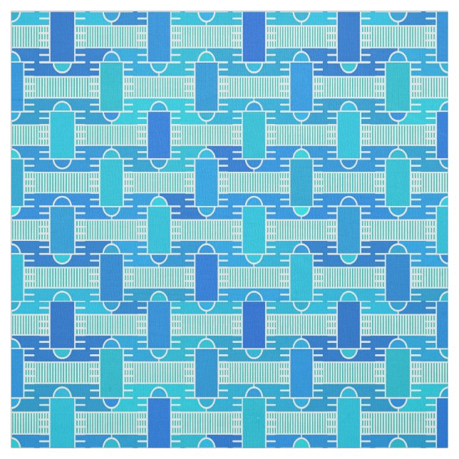 Art Deco Industrial Chic - sanft blau Stoff (Muster)