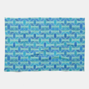 Art Deco Industrial Chic - sanftes Blau Handtuch