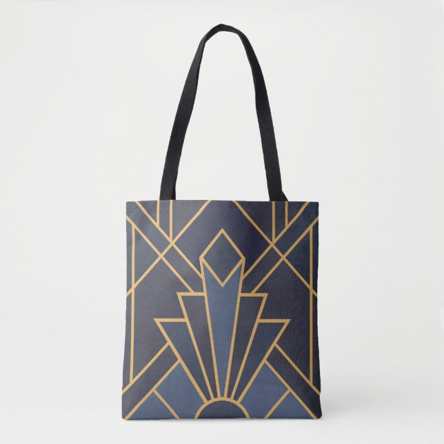 Art Deco Inspiration in Blau und Gold (Vorderseite)