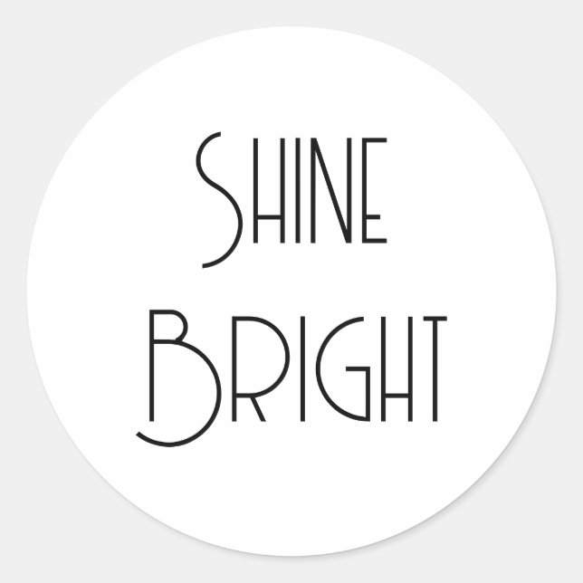 Art Deco Inspiration Zitat Poster, Motivierend Runder Aufkleber (Vorderseite)