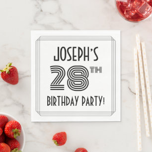 Art Deco Inspiriert 28. Geburtstagsparty, Individu Serviette