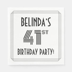 Art Deco Inspiriert 41. Geburtstagsparty, Individu Serviette