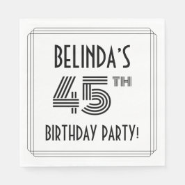 Art Deco Inspiriert 45. Geburtstagsparty, Individu Serviette