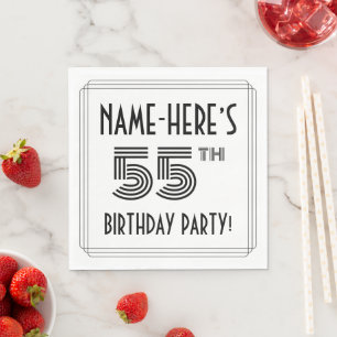 Art Deco Inspiriert 55. Geburtstagsparty, Individu Serviette
