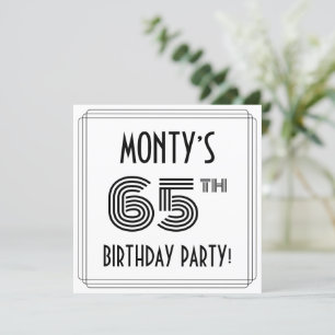 Art Deco Inspiriert 65. Geburtstagsparty, Individu Einladung