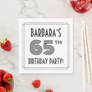 Art Deco Inspiriert 65. Geburtstagsparty, Individu Serviette
