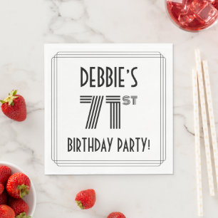 Art Deco Inspiriert 71. Geburtstagsparty, Individu Serviette