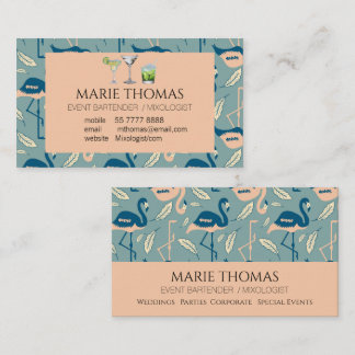 Art Deco inspiriert Flamingo Visitenkarte