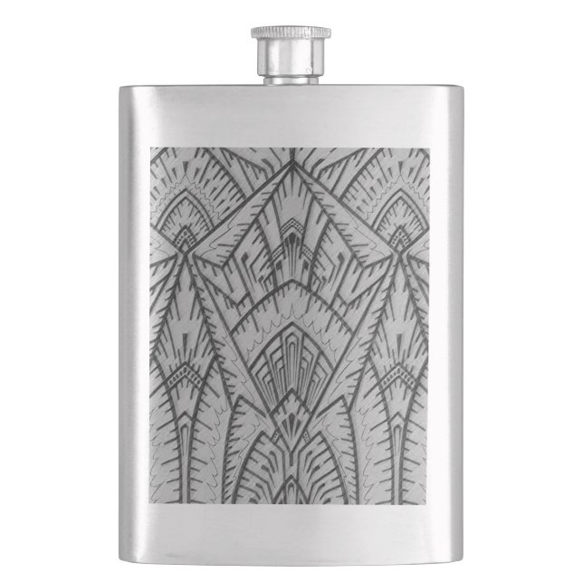 Art Deco Inspiriert Flasche Flachmann (Vorderseite)