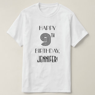 Art Deco Inspiriert Look 9. Geburtstagsparty Shirt