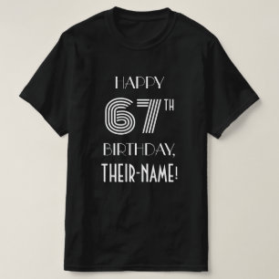 Art Deco inspirierter Stil 67. Geburtstags-Party-S T-Shirt