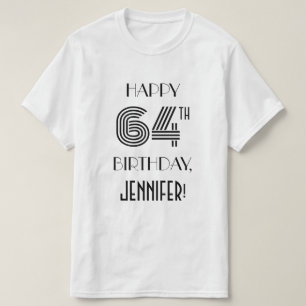 Art Deco inspiriertes 64. Geburtstags-Party-Shirt T-Shirt