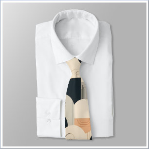 Art Deco inspiriertes Design in Pfirsich und Schwa Krawatte