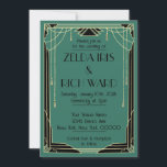 Art Deco Invite Einladung<br><div class="desc">Hand-drawn,  unique and beautiful for your New York or deco theme wedding</div>