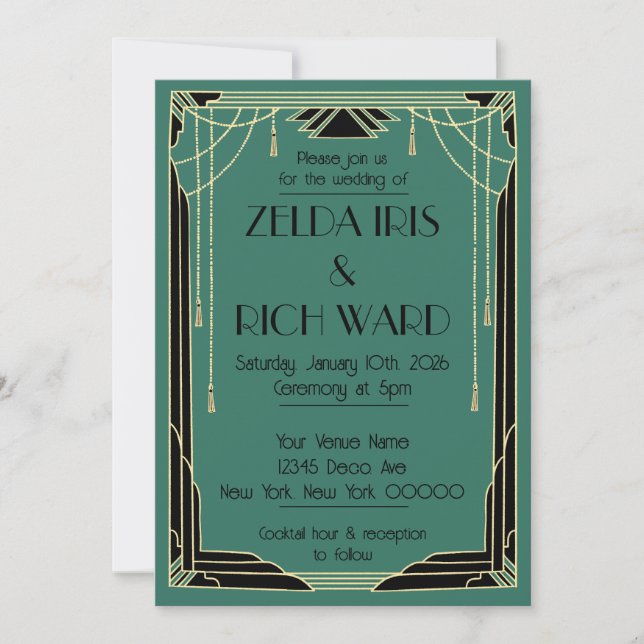 Art Deco Invite Einladung (Vorderseite)