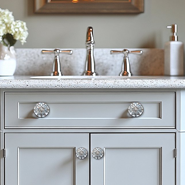 Art Deco Iridescent Glass Blume Amber Beads Keramikknauf (Von Creator hochgeladen)