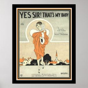 Art Deco Irving Berlin Sheet Music Print 16 x 20 Poster