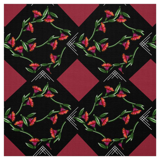Art Deco-ish Trumpet Vines on Point Stoff (Muster)