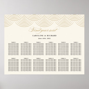 Art Deco Ivory Gold Hochzeitskarte Poster