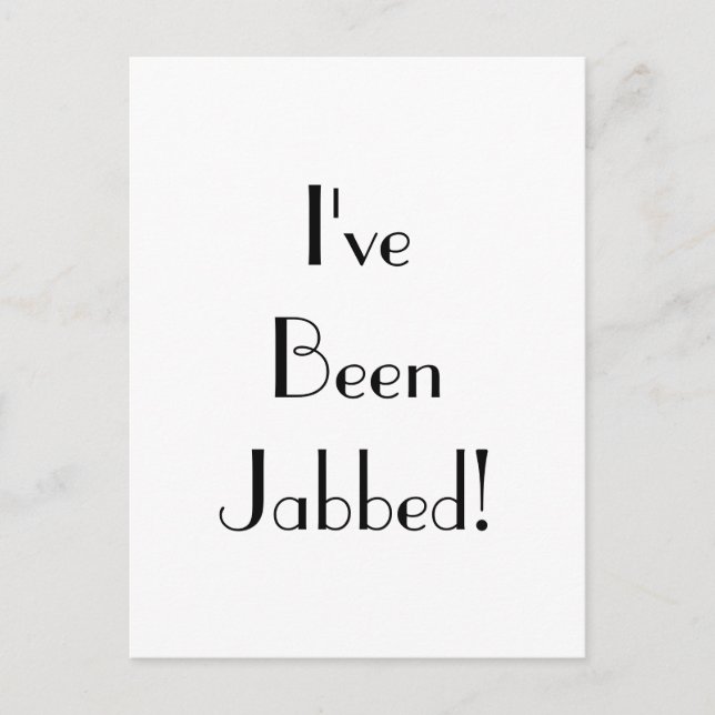 Art Deco Jabbed Impfung Typografie Postkarte (Vorderseite)