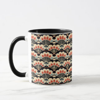 Art Deco Japandi-Muschel-Fan-Muster-Tasse Tasse