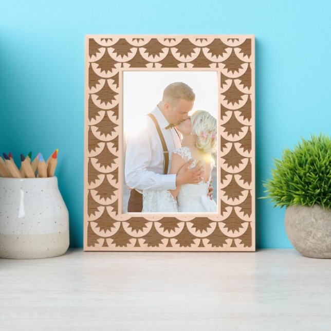 Art Deco Japanese Koi Fish Scales Muster Geätzte Rahmen (Von Creator hochgeladen)