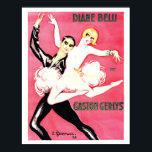 Art Deco Jazz Age Dance Couple Poster<br><div class="desc">Art Deko im Goldenen Zeitalter des Jazz (1900-1928). Ein wunderschönes Tanzpaar, Diane & Gaston in brillanten Rosa und Schwarz, ist ein Vintages Art Deco Poster illustriert von Gesmar, einem wunderschönen Kunstwerk und Erinnerungsstücken für Kunstliebhaber! Charles Gesmar, einfach Gesmar genannt, war während des goldenen Zeitalters der Pariser Musikhalle während der Jazzzeit...</div>