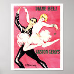 Art Deco Jazz Age Dance Couple Poster<br><div class="desc">Art Deko im Goldenen Zeitalter des Jazz (1900-1928). Ein wunderschönes Tanzpaar, Diane & Gaston in brillanten Rosa und Schwarz, ist ein Vintages Art Deco Poster illustriert von Gesmar, einem wunderschönen Kunstwerk und Erinnerungsstücken für Kunstliebhaber! Charles Gesmar, einfach Gesmar genannt, war während des goldenen Zeitalters der Pariser Musikhalle während der Jazzzeit...</div>